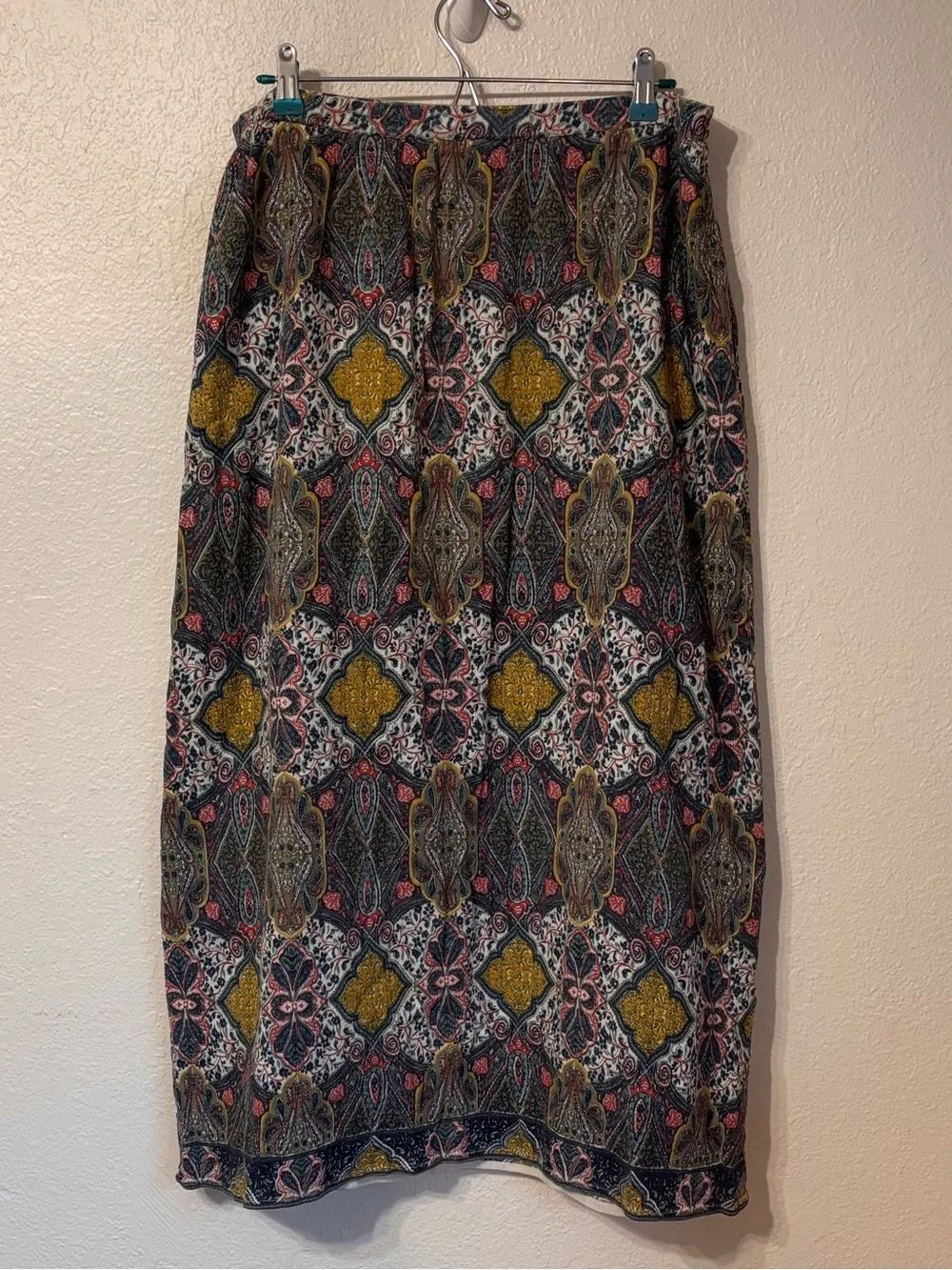 Garnet Hill Paisley Boho Festival Midi Skirt Large